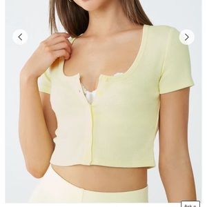Yellow forever 21 crop top